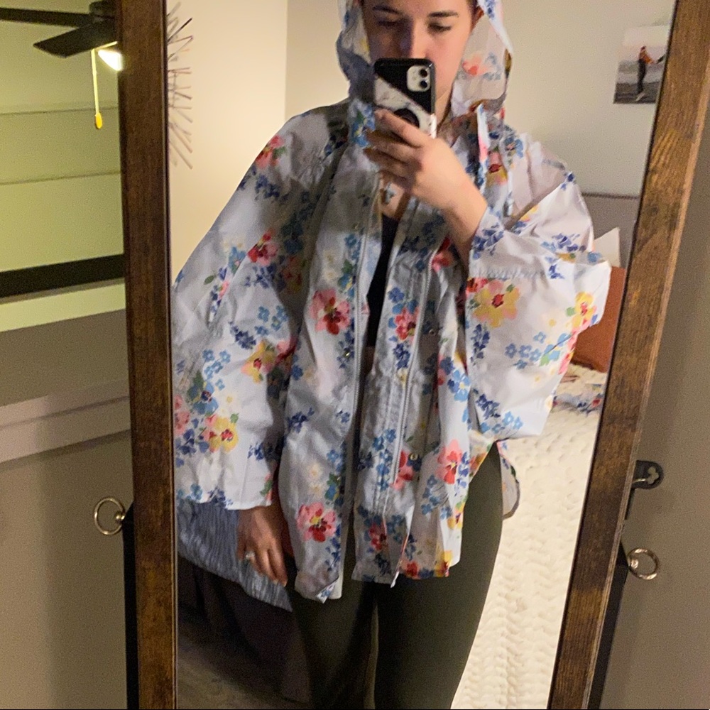 Floral rain poncho, purchased in London!